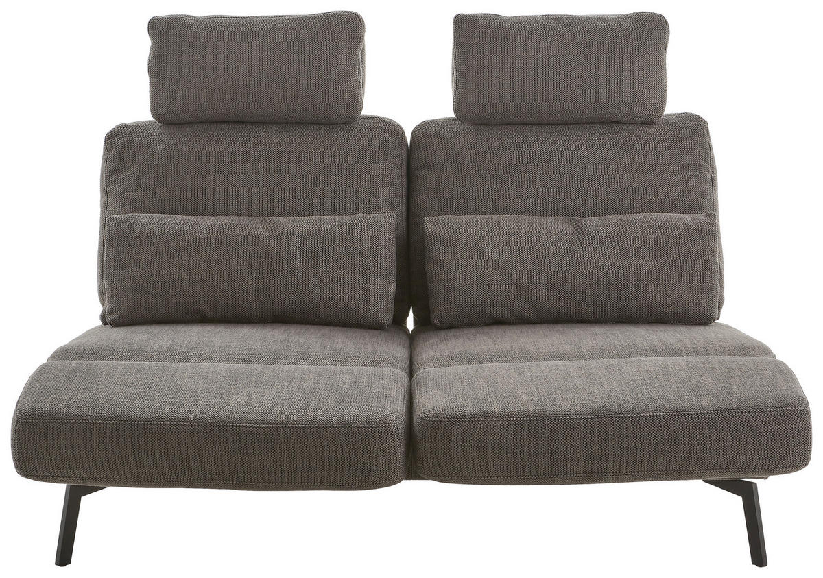 2-SITZER-SOFA Flachgewebe Schwarz  - Schwarz, KONVENTIONELL, Textil/Metall (170-218/87/93-141cm) - Hom`in