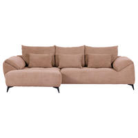 ECKSOFA in Cord Altrosa  - Schwarz/Altrosa, Konventionell, Textil/Metall (176/311cm) - Carryhome