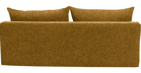 SCHLAFSOFA in Velours Currygelb - Currygelb/Schwarz, Design, Holz/Textil (213/89/105cm) - Novel