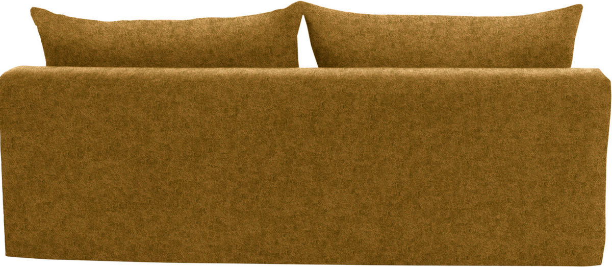 SCHLAFSOFA in Velours Currygelb  - Currygelb/Schwarz, Design, Holz/Textil (213/89/105cm) - Novel