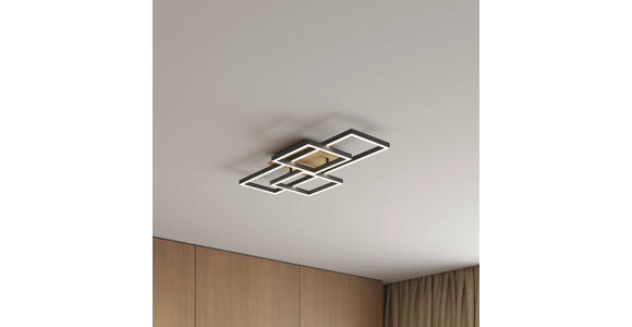LED-DECKENLEUCHTE Worcester 70/38/7,5 cm  - Braun, Basics, Holz/Kunststoff (70/38/7,5cm) - Novel
