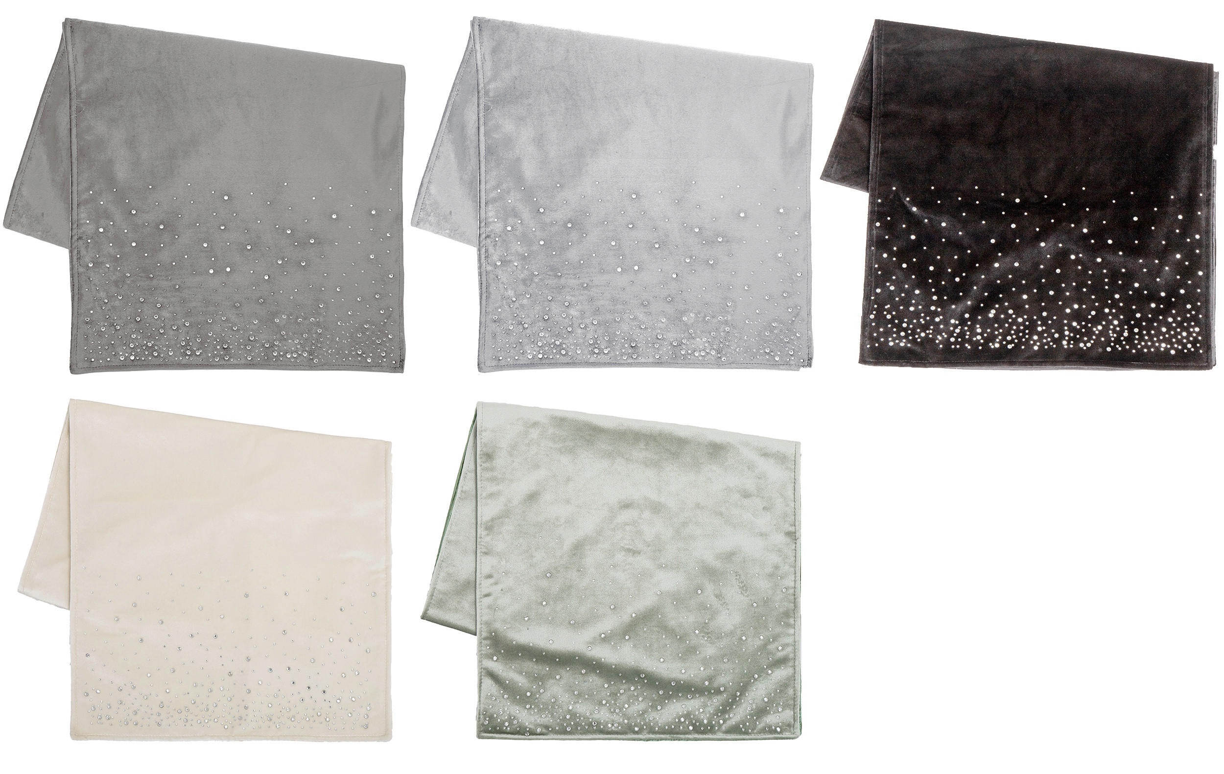 TISCHLÄUFER Textil Samt Schwarz, Hellgrau, Dunkelgrau, Hellgrün, Beige 40/140 cm  - Dunkelgrau/Beige, LIFESTYLE, Textil (40/140cm) - X-Mas