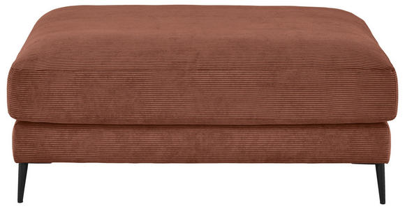 HOCKER Feincord Rostfarben  - Rostfarben/Schwarz, Design, Textil/Metall (120/43/90cm) - Dieter Knoll