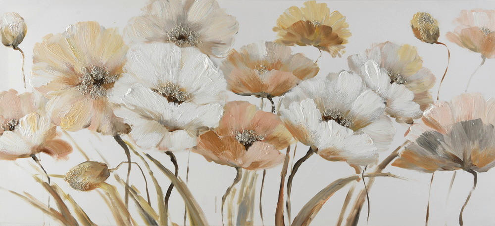 Monee Ölgemälde Braun, Grau, Weiß 120x55 cm