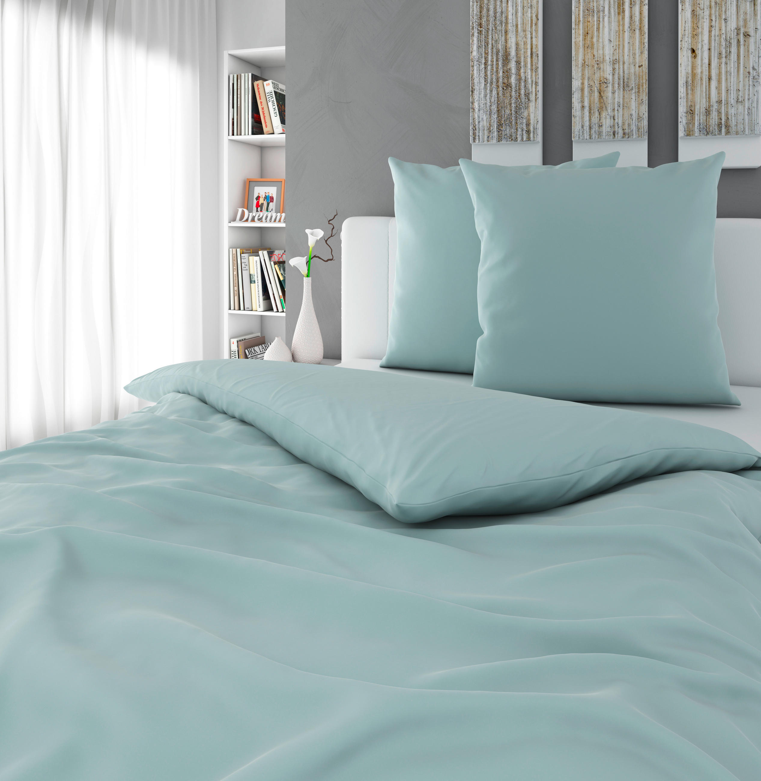 BETTWÄSCHE Satin 200/200 cm  - Pastellblau, Basics, Textil (200/200cm) - Bio:Vio