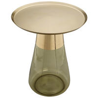 BEISTELLTISCH in Metall, Glas  - Goldfarben/Grün, Design, Glas/Metall (42/51cm) - Kayoom