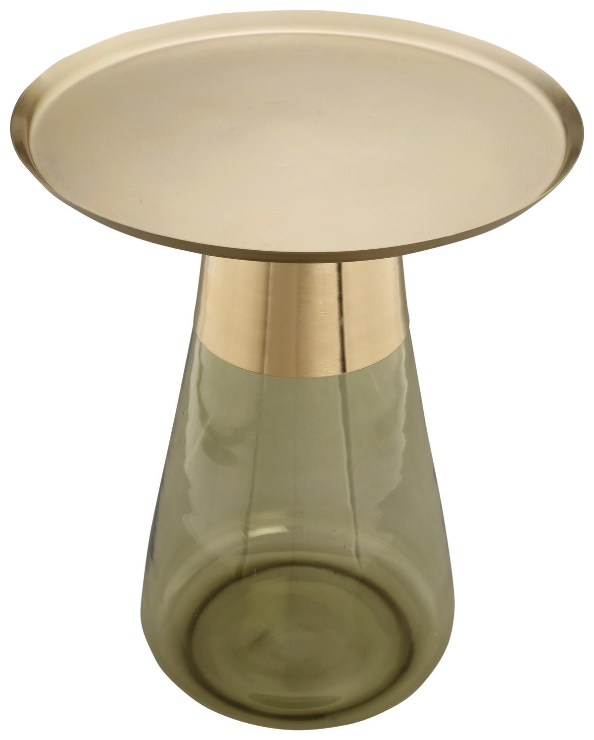 BEISTELLTISCH in Metall, Glas  - Goldfarben/Grün, Design, Glas/Metall (42/51cm) - Kayoom