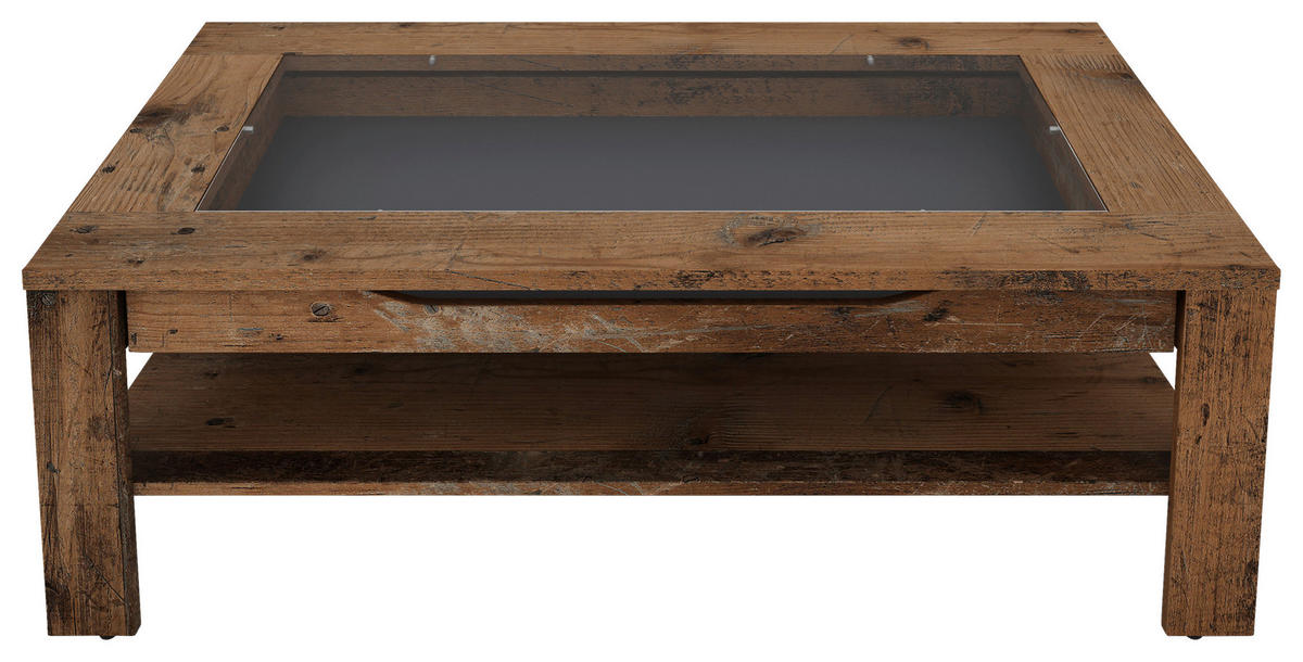 COUCHTISCH Klarglas 110/67/43 cm rechteckig Braun  - Anthrazit/Braun, Basics, Glas/Holzwerkstoff (110/67/43cm) - MID.YOU