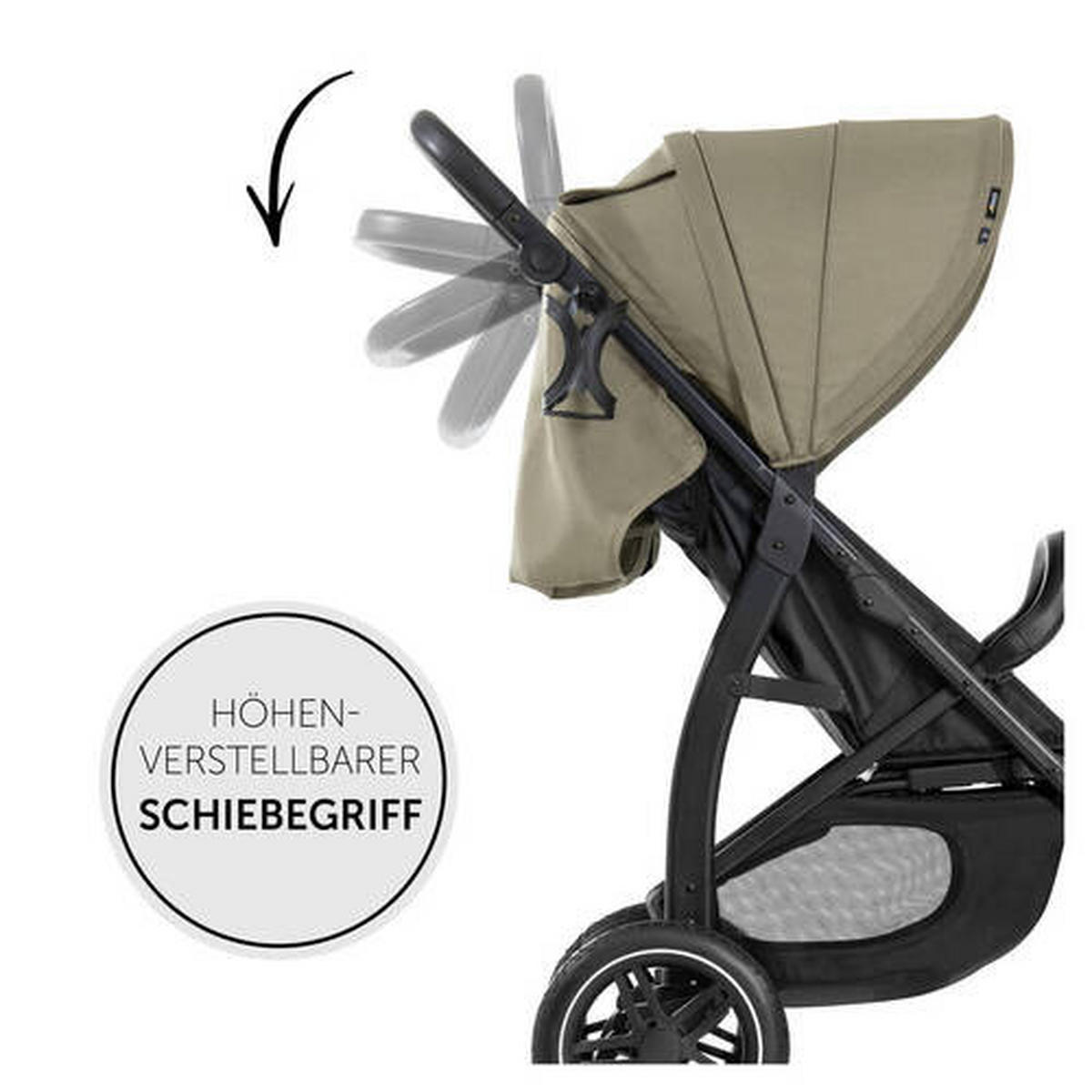 BUGGY RAPID 4D AIR  - Schwarz/Olivgrün, Basics, Textil/Metall (45,5/29/72cm) - Hauck