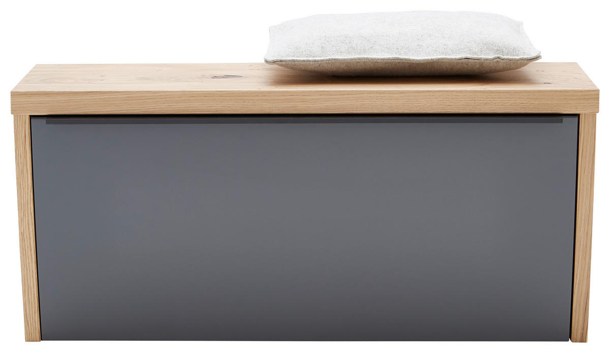 GARDEROBENBANK 92/42/31 cm  - Eichefarben/Anthrazit, Design, Holzwerkstoff/Metall (92/42/31cm) - Dieter Knoll