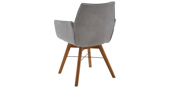 ARMLEHNSTUHL in Flachgewebe - Eichefarben/Hellgrau, Design, Holz/Textil (61/87/63cm) - Waldwelt