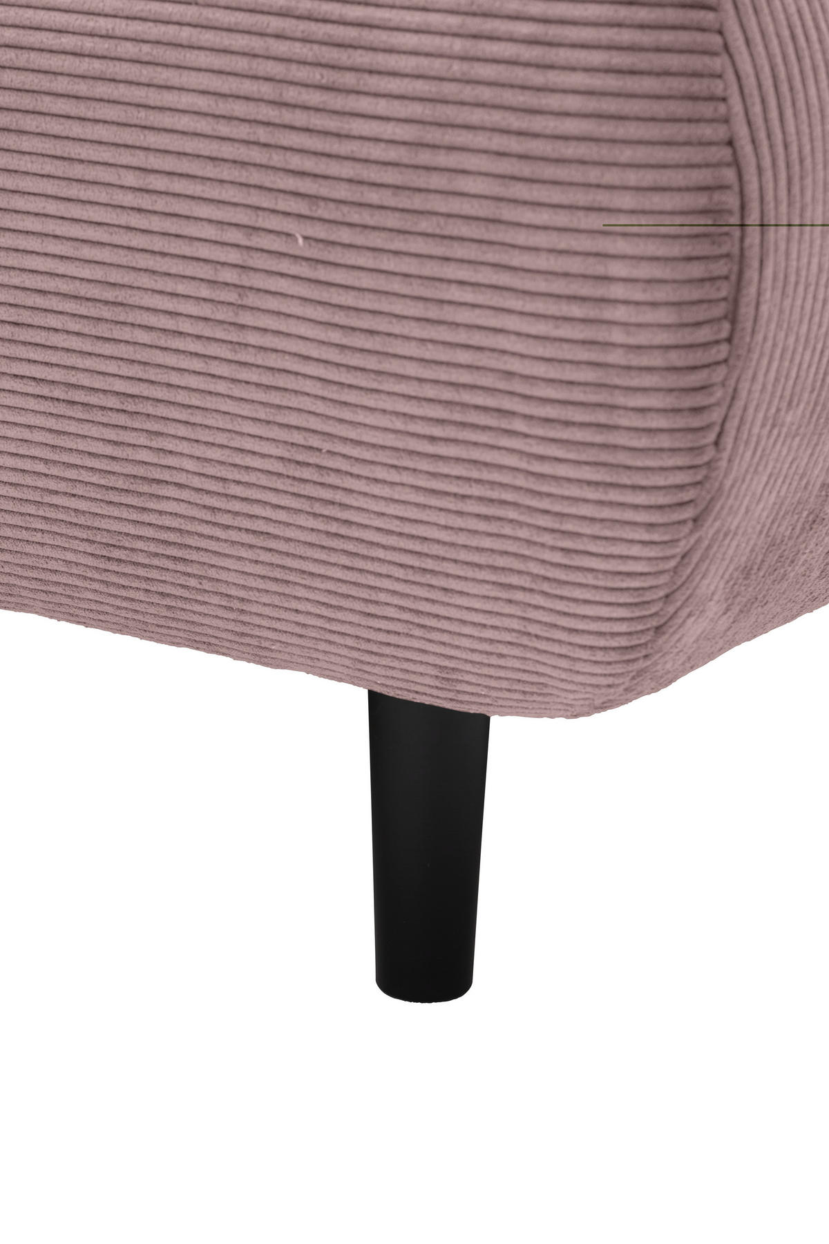 ECKSOFA Ottomane links, Eckteil  Altrosa Feincord  - Schwarz/Altrosa, Design, Holz/Textil (215/288cm) - Pure Home Lifestyle