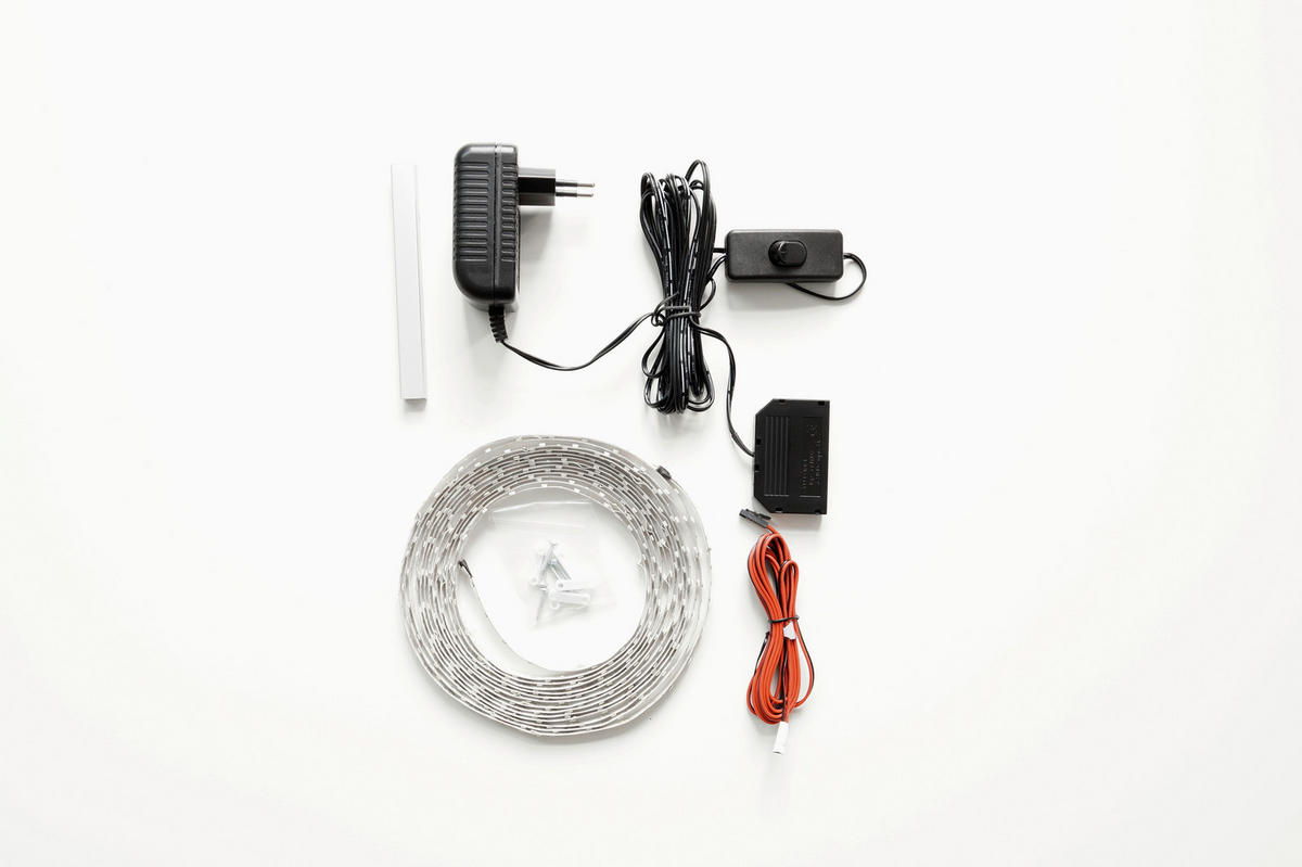 LED-STRIP 135 cm   - Schwarz/Weiß, Design, Kunststoff/Metall (135cm) - Hom`in