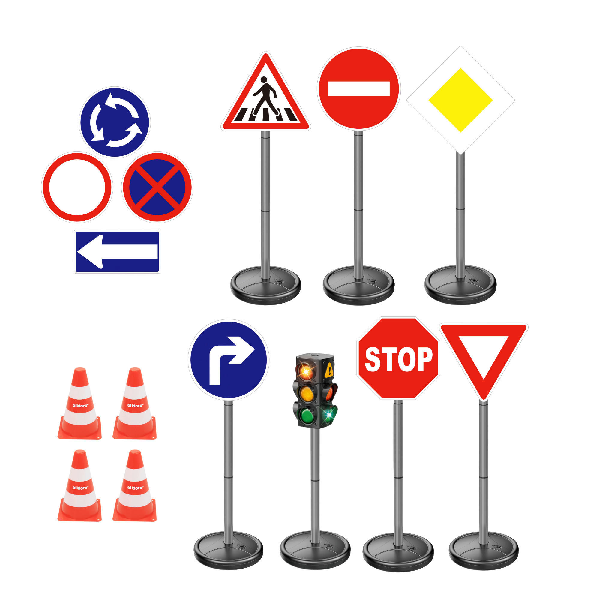 VERKEHRSZEICHEN XXL-Verkehrsset Multicolor  - Multicolor, Basics, Kunststoff (75cm) - alldoro