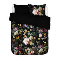 WENDEBETTWÄSCHE FLEUR Satin 200/200 cm  - Schwarz, KONVENTIONELL, Textil (200/200cm) - Essenza