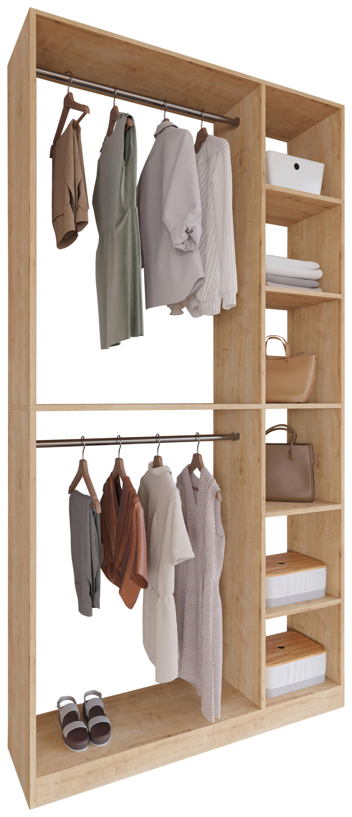 KLEIDERSCHRANK in Honigeiche  - Honigeiche, Design, Holzwerkstoff (110/211/35cm) - MID.YOU
