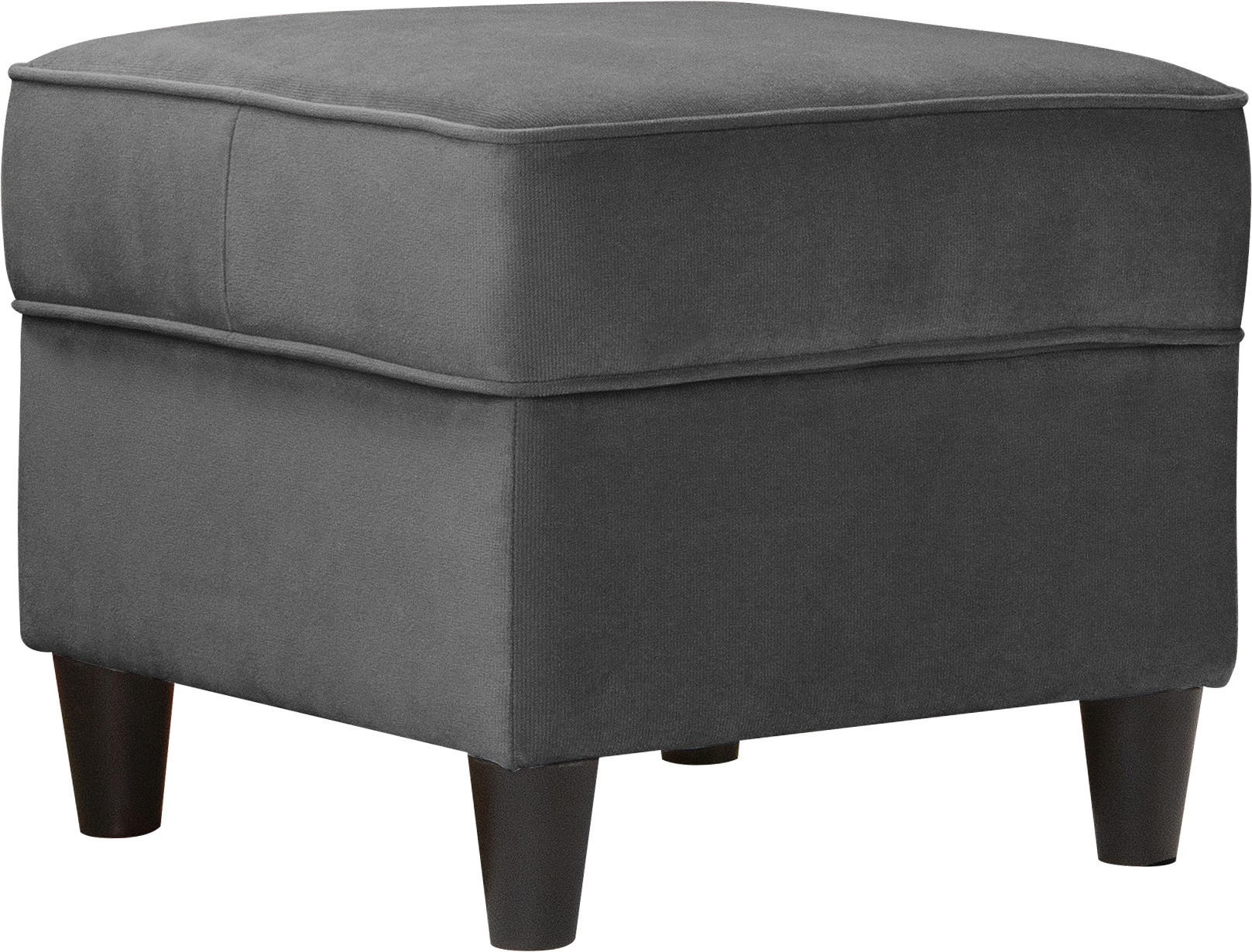 HOCKER in Textil Anthrazit  - Anthrazit/Schwarz, Design, Holz/Textil (52/45/52cm) - MID.YOU
