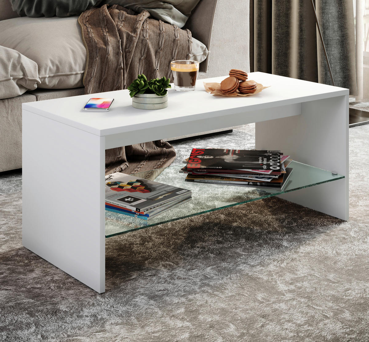 COUCHTISCH in Holzwerkstoff 90/40/40 cm  - Weiss, Modern, Holzwerkstoff (90/40/40cm) - MID.YOU