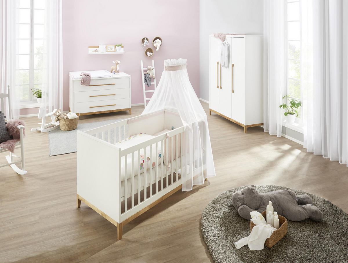 WICKELKOMMODE Scandic Weiß, Eichefarben  - Eichefarben/Weiß, Design, Holz/Holzwerkstoff (135/92/47cm) - Jimmylee