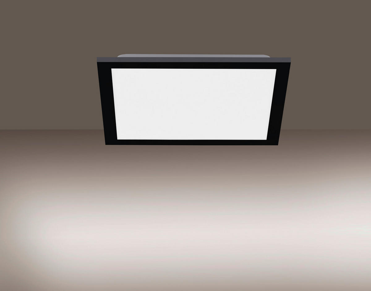 LED-DECKENLEUCHTE 29,5/29,5/6 cm   - Schwarz, Basics, Kunststoff/Metall (29,5/29,5/6cm)