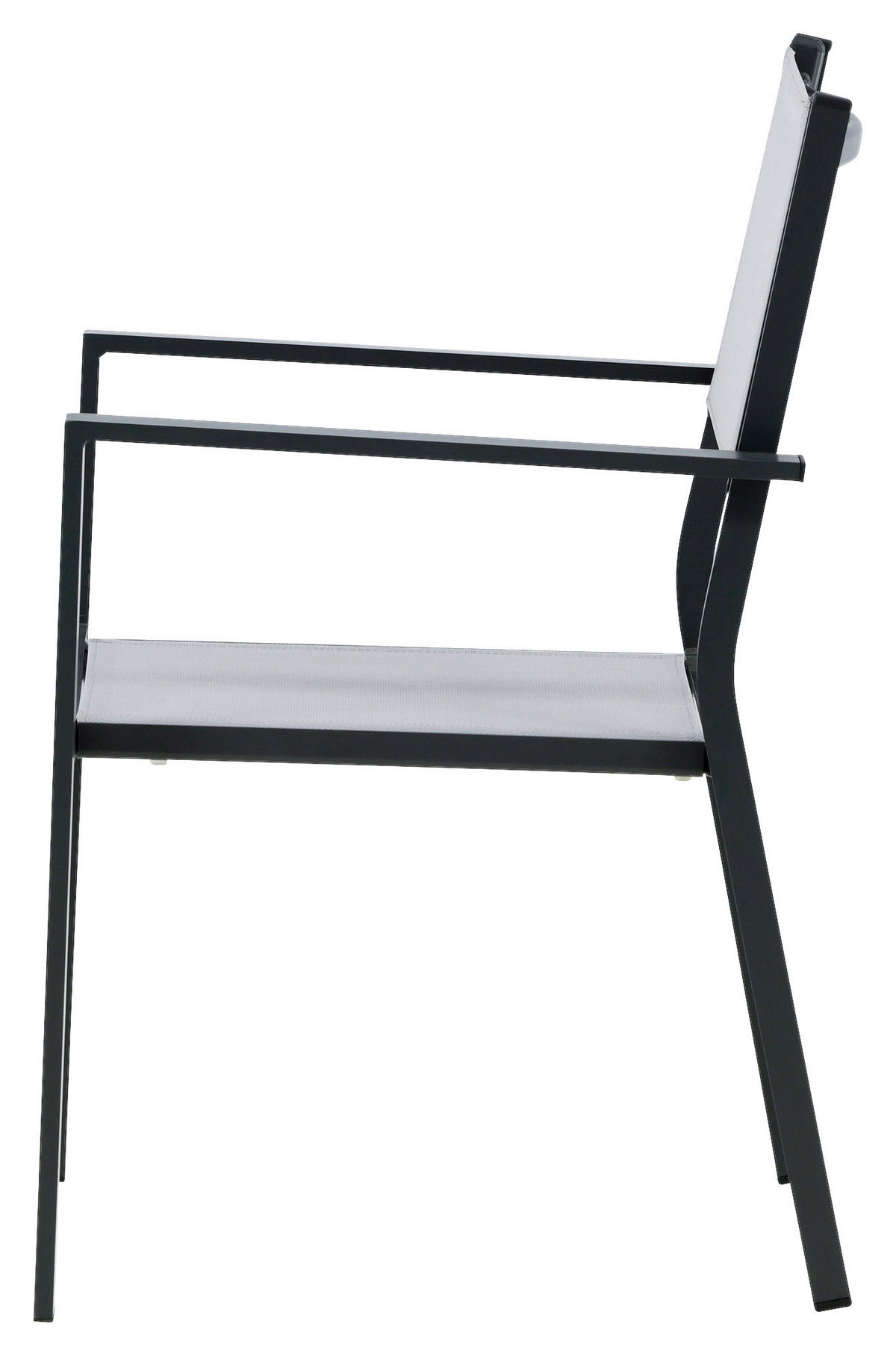 Stapelsessel 2er-Set - Schwarz/Grau, KONVENTIONELL, Textil/Metall (56,5/88/61cm) - Gardenson