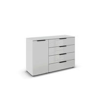 KOMÓD 120/80/42 cm  - fekete/selyemszürke, Basics, műanyag/faalapú anyag (120/80/42cm) - Novel