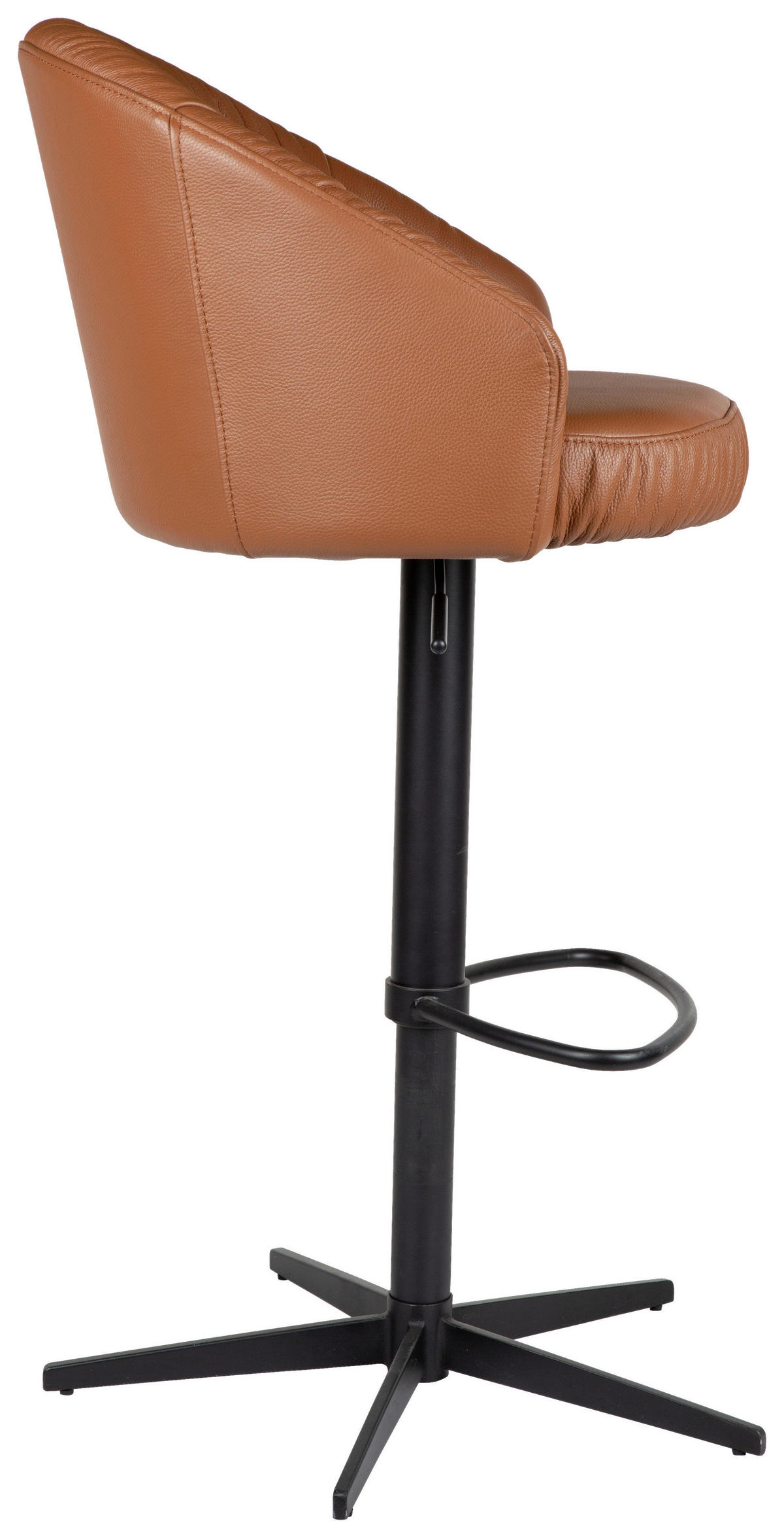 BAROVÁ ŽIDLE, černá, koňaková - černá/koňaková, Design, kov/kůže (57/96,5-114/58,5cm) - Dieter Knoll