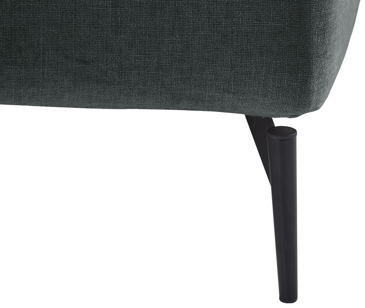 POLSTERBETT 200/200 cm  in Dunkelgrün  - Dunkelgrün/Schwarz, Modern, Textil/Metall (200/200cm) - Livetastic
