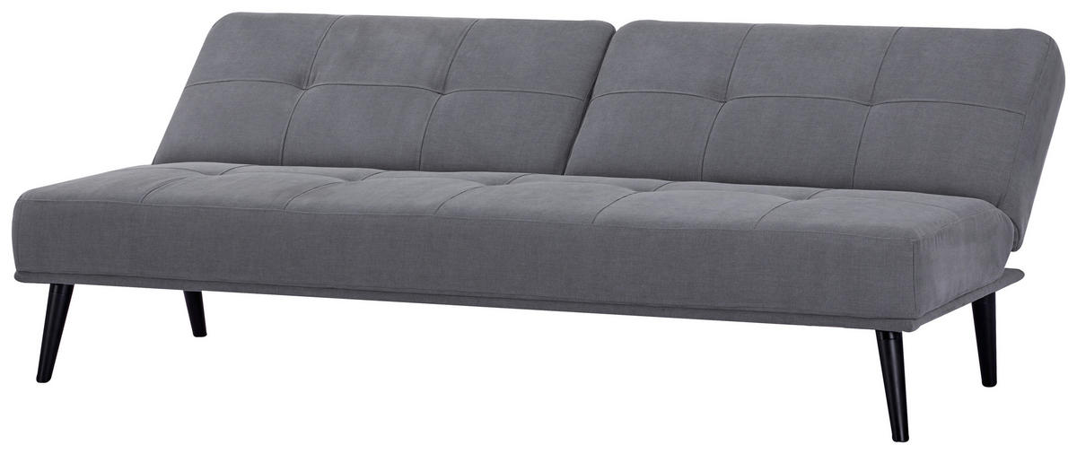 SCHLAFSOFA in Webstoff Grau  - Schwarz/Grau, Design, Holz/Textil (191/81/81cm) - MID.YOU