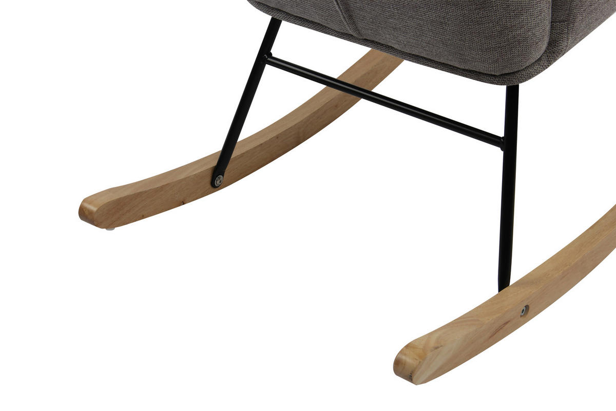 SCHAUKELSTUHL in Webstoff Grau  - Schwarz/Naturfarben, MODERN, Holz/Textil (63/91/52cm) - Livetastic