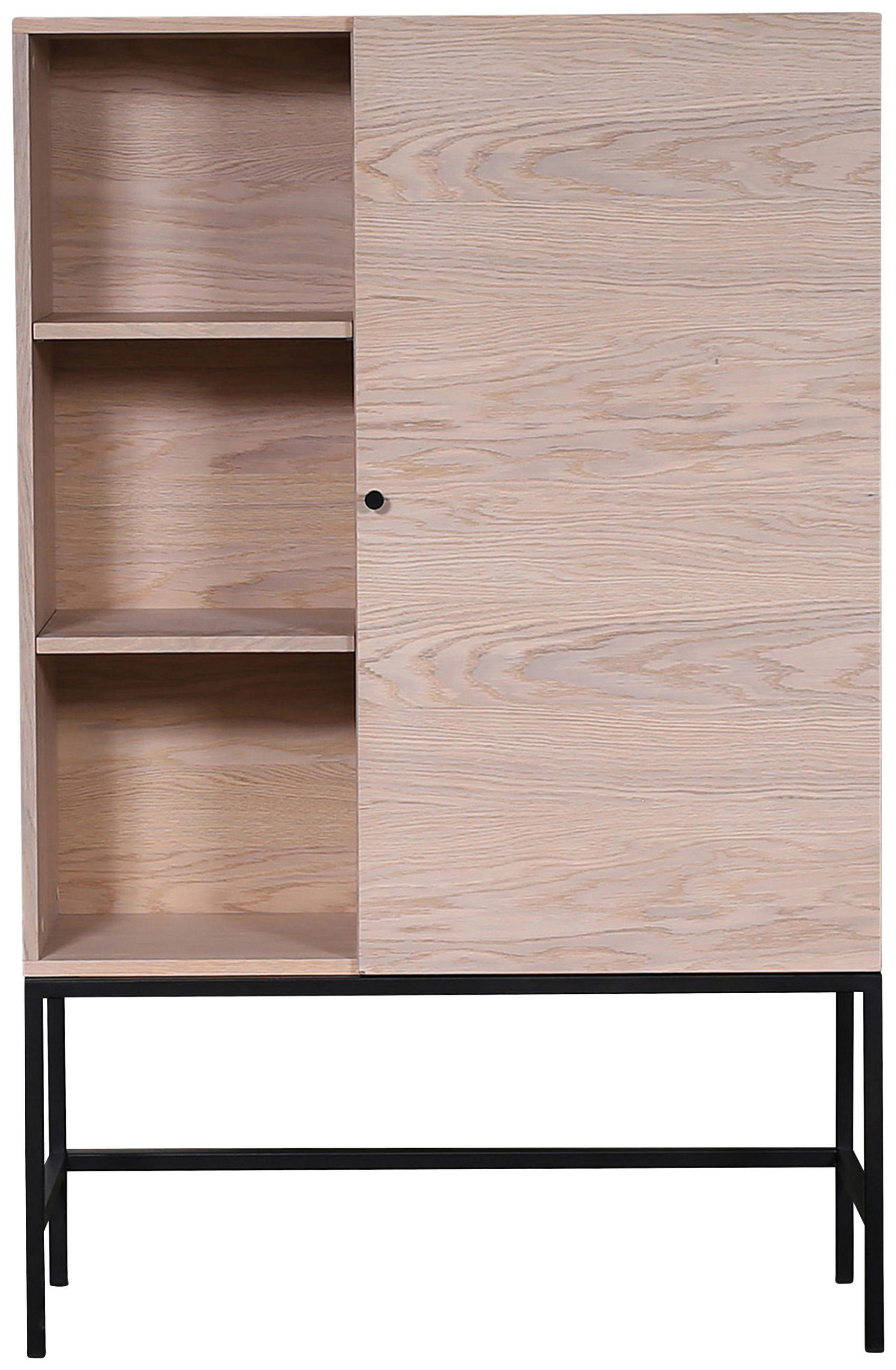 HÖG BYRÅ  i 90/140/40 cm  - vit/svart, Klassisk, metall/trä (90/140/40cm) - Niels Andersson