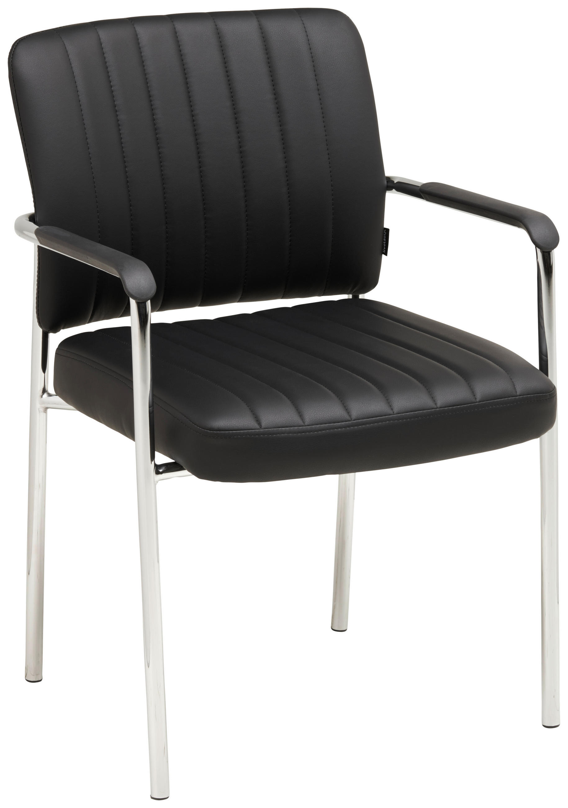 BESUCHERSTUHL Schwarz, Chromfarben  - Chromfarben/Schwarz, LIFESTYLE, Holz/Kunststoff (56/81/63cm) - Livetastic