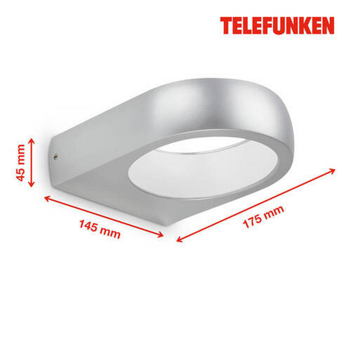 ZIDNA SVJETILJKA VANJSKA  - srebrne boje, Basics, metal/plastika (17,5/14,5/4,5cm)