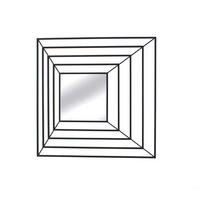 STENSKO OGLEDALO, kovina, steklo  - črna, Design, kovina/steklo (60/60/5cm) - Ambia Home