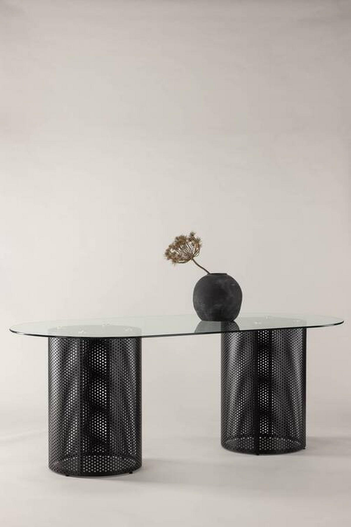 MATBORD i glas, metall   - svart, Design, metall/glas (200/75/100cm) - Lomoco