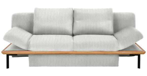 SCHLAFSOFA in Chenille Weiß  - Schwarz/Weiß, MODERN, Holz/Textil (212/89/102cm) - Dieter Knoll