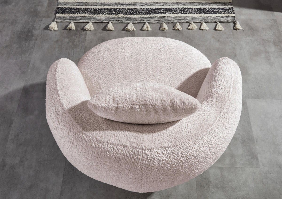 COCKTAILSESSEL in Chenille Rosa  - Schwarz/Rosa, Lifestyle, Textil/Metall (101/79/96cm) - Xora