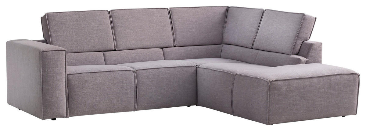 ECKSOFA DICE Grau Struktur  - Schwarz/Grau, MODERN, Kunststoff/Textil (275/220cm) - Trendmanufaktur