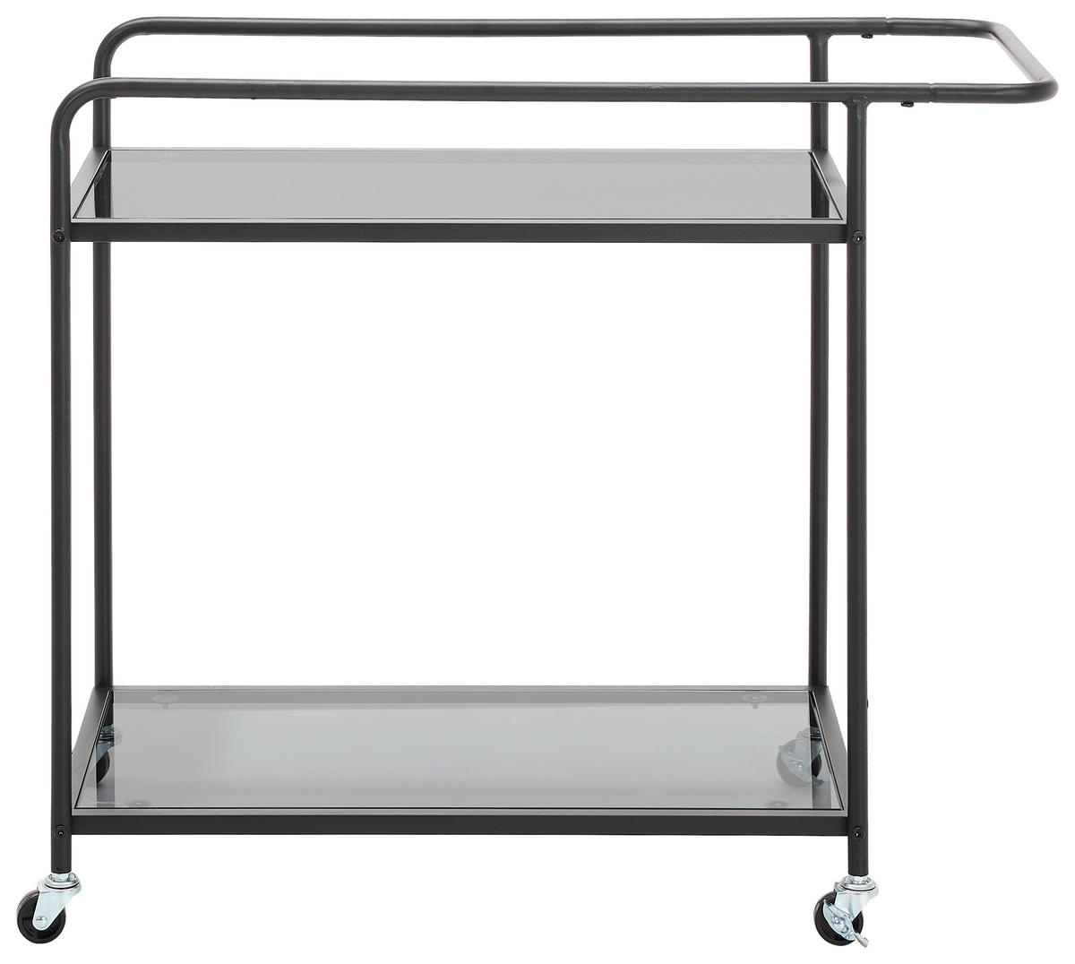 SERVIERWAGEN Schwarz  - Schwarz, Design, Glas/Kunststoff (71/69/38cm) - MID.YOU