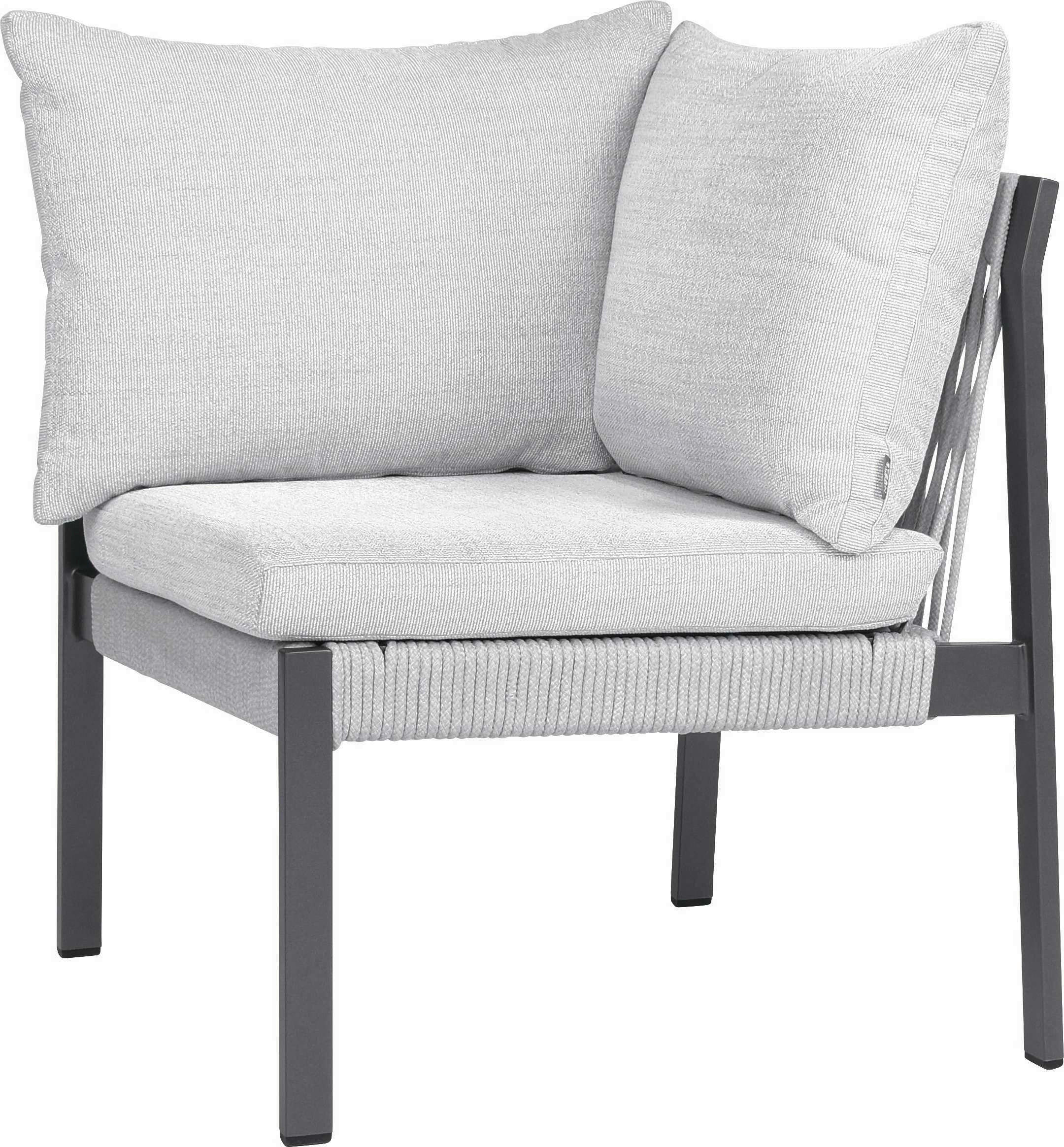 LOUNGEECKTEIL  - Anthrazit/Hellgrau, Design, Textil/Metall (75/85/75cm) - Stern