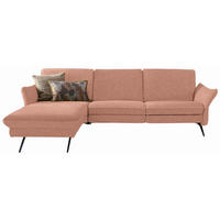 ECKSOFA in Mikrofaser Hellrot  159/264 cm  - Hellrot/Anthrazit, Design, Textil/Metall (159/264cm) - Himolla Komfortklass