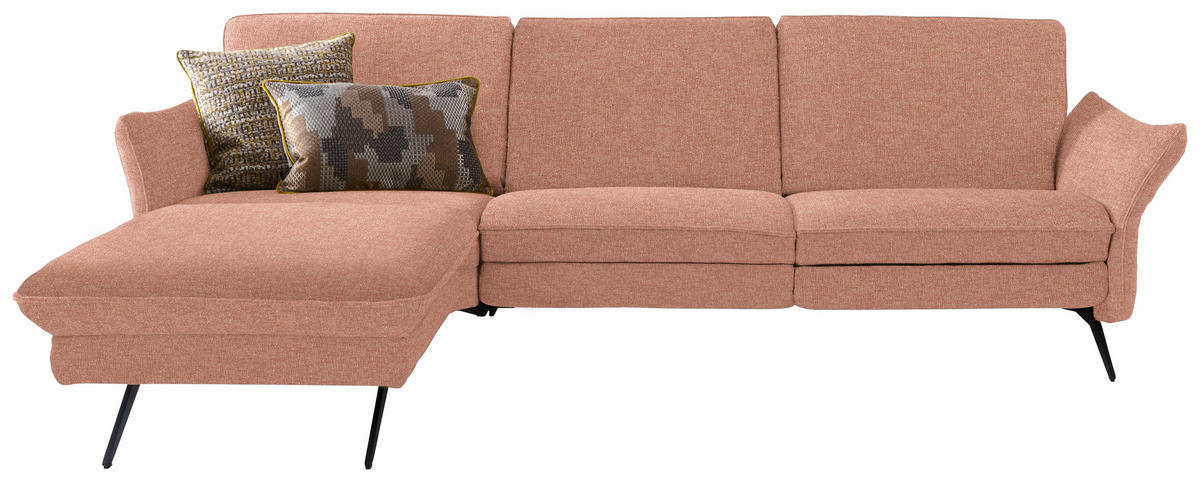 ECKSOFA in Mikrofaser Hellrot  159/264 cm  - Hellrot/Anthrazit, Design, Textil/Metall (159/264cm) - Himolla Komfortklass