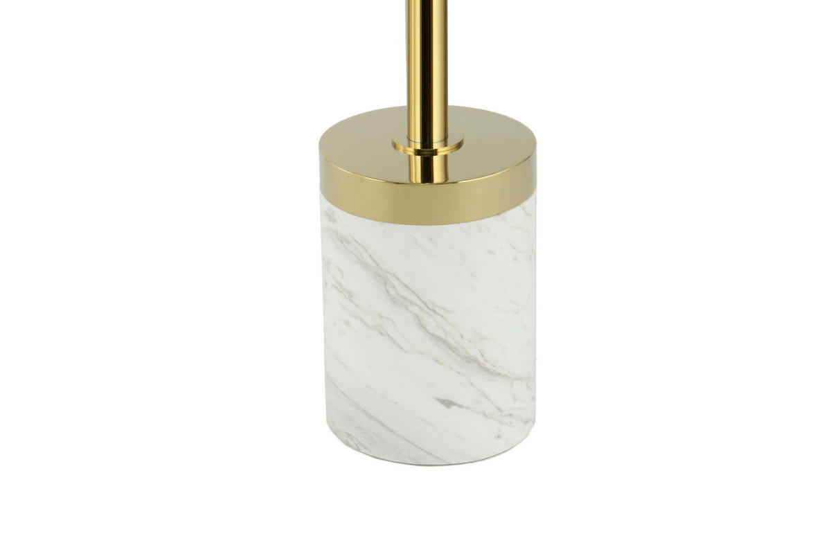 BEISTELLTISCH 46/46/53 cm Weiß, Goldfarben rund  - Goldfarben/Weiß, Design, Glas/Stein (46/46/53cm) - Kayoom