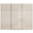 SCHWEBETÜRENSCHRANK  in Weiß, Champagner  - Chromfarben/Champagner, KONVENTIONELL, Glas/Holzwerkstoff (242/223/68cm) - Novel