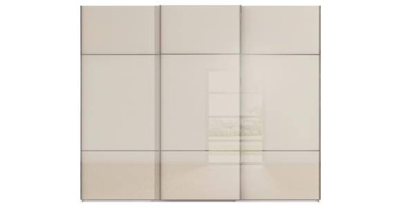 SCHWEBETÜRENSCHRANK  in Weiß, Champagner  - Chromfarben/Champagner, KONVENTIONELL, Glas/Holzwerkstoff (242/223/68cm) - Novel