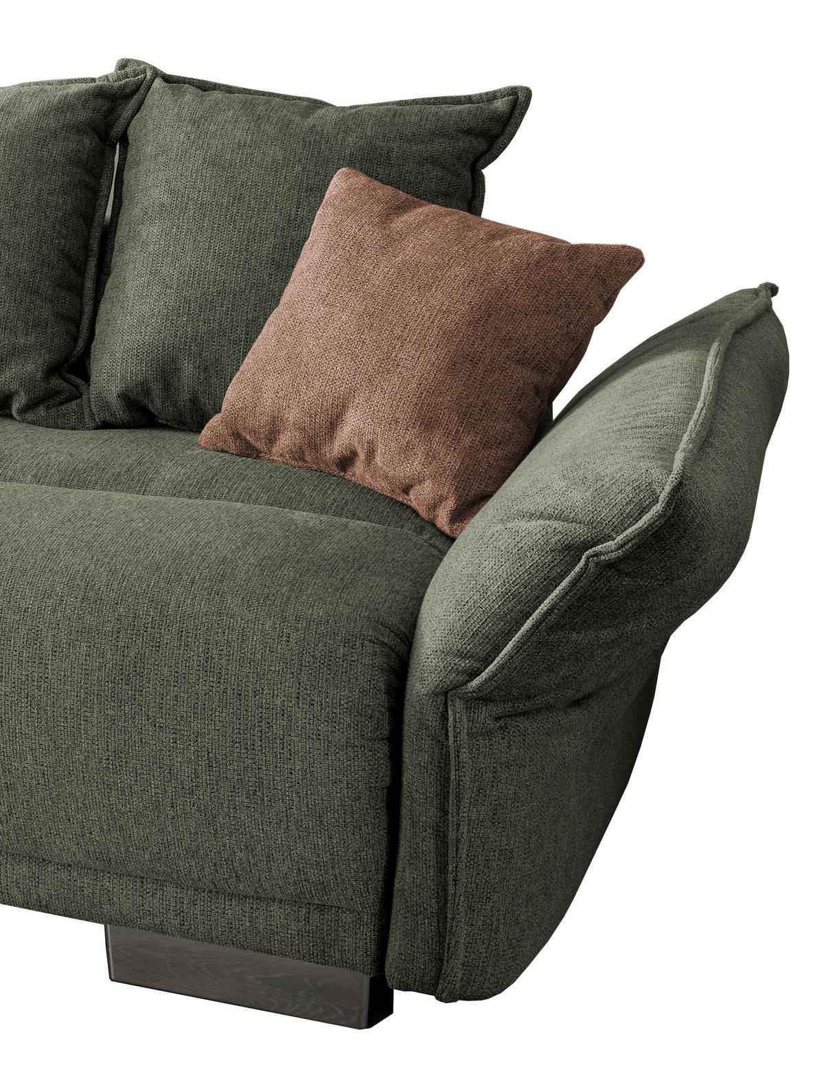 BIGSOFA in Chenille Dunkelgrün  - Chromfarben/Dunkelgrün, Modern, Kunststoff/Textil (242/71/90/131cm) - Livetastic