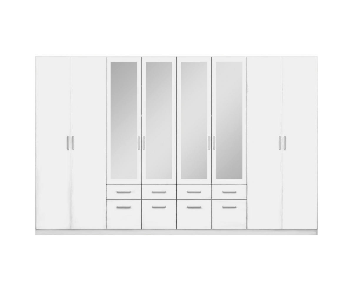 DREHTÜRENSCHRANK 360/229/54 cm 8-türig Weiß  - Alufarben/Weiß, MODERN, Holzwerkstoff/Kunststoff (360/229/54cm) - Rauch Möbel