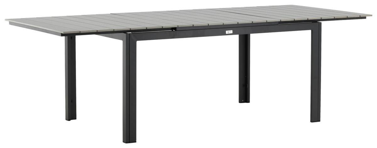 GARTENTISCH 160/100/75 cm Metall rechteckig  - Schwarz/Grau, KONVENTIONELL, Metall (160/100/75cm) - Gardenson