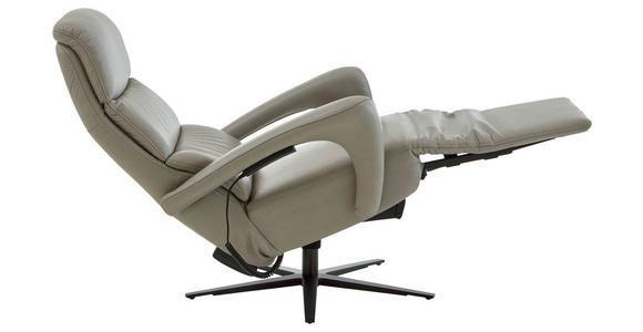 RELAXSESSEL in Leder Greige  - Greige/Schwarz, Design, Leder/Metall (76/110/86cm) - Dieter Knoll