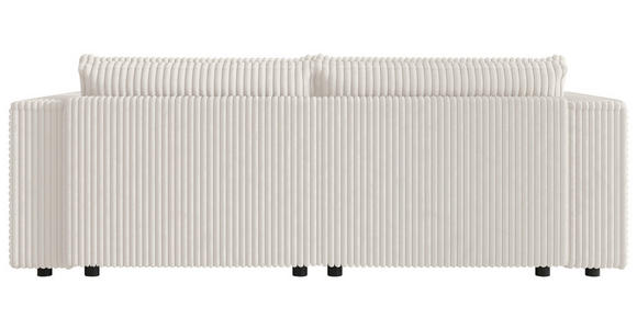 SCHLAFSOFA Cord Creme  inkl. Zierkissen, Bettkasten, Schlaffunktion  - Creme/Schwarz, MODERN, Kunststoff/Textil (250/68/104cm) - Xora